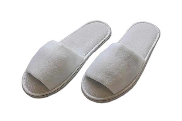 Pantofole in simil-spugna bianche punta aperta suola eva - Linea Generica
